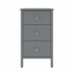 Baths Steens Tromso Grey 3 Draw Bed Side Table