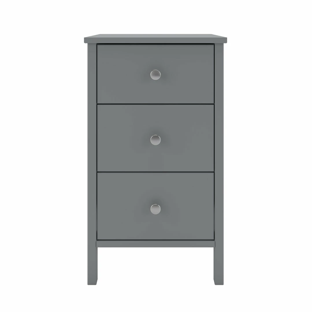Baths Steens Tromso Grey 3 Draw Bed Side Table