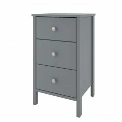 Baths Steens Tromso Grey 3 Draw Bed Side Table