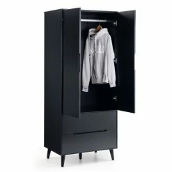 Julian Bowen Alicia 2 Door Combination Wardrobe Anthracite Baths
