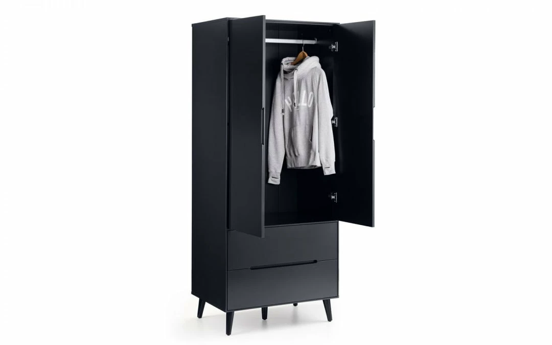 Julian Bowen Alicia 2 Door Combination Wardrobe Anthracite Baths