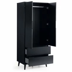 Julian Bowen Alicia 2 Door Combination Wardrobe Anthracite Baths
