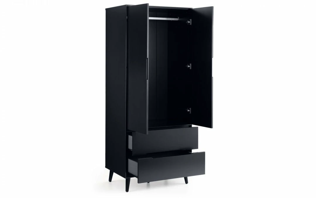 Julian Bowen Alicia 2 Door Combination Wardrobe Anthracite Baths