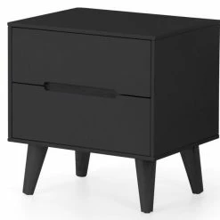 Julian Bowen Alicia 2 Drawer Bedside Table Anthracite