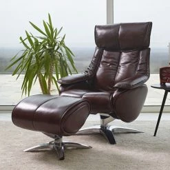 Baths GFA Alpha Leather Recliner And Foot Stool