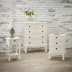 Baths LPD Furniture Antoinette 1 Drawer White Nighstand