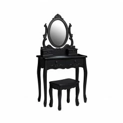 LPD Furniture Antoinette Black Dressing Table Set Baths