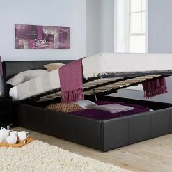 GFW Ascot Leather Ottoman Bed
