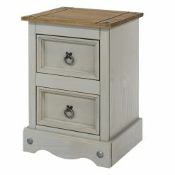 Core Products Grey Corona 2 Drawer Petite Bedside Cabinet