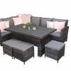 Signature Weave Charlotte Corner Dining Set With Poly Wood Lift Table
