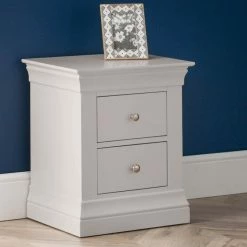 Julian Bowen Clermont 2 Drawer Bedside Light Grey