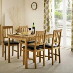 Julian Bowen Coxmoor Oak Rectangular Dining Table Baths