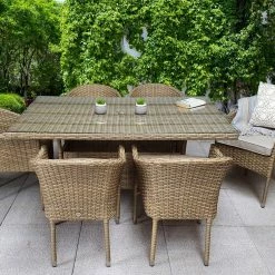 Signature Weave Darcey 6 Seat Rectangular Dining Set Baths