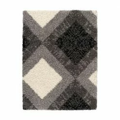 Origins Diamond Shaggy Grey Rug