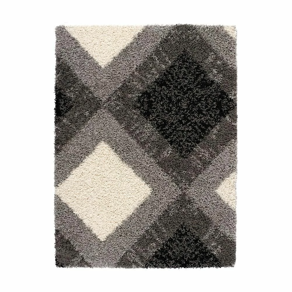 Origins Diamond Shaggy Grey Rug