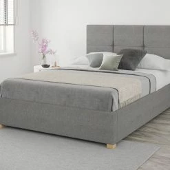 Better Bed Company Beds Better Dunkirk Grey Linen Ottoman Bed