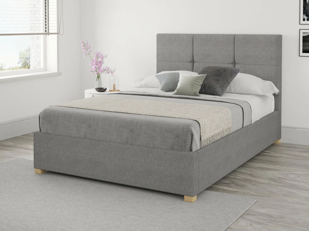 Better Bed Company Beds Better Dunkirk Grey Linen Ottoman Bed