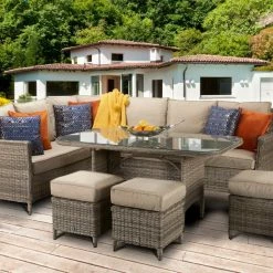 Signature Weave Edwina Corner Dining Mixed Nature Weave Baths