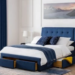 Beds Julian Bowen Fullerton 4 Drawer Blue Bed