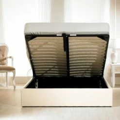 Ottoman Beds Emporia Beds Madrid Faux Leather Ottoman Bed Ivory