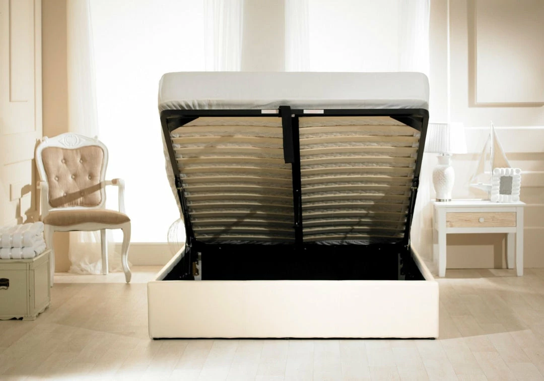 Ottoman Beds Emporia Beds Madrid Faux Leather Ottoman Bed Ivory