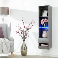 GFW Galicia Wall Mounted Tall Shelving Unit