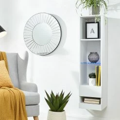 GFW Galicia Wall Mounted Tall Shelving Unit