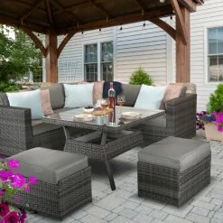 Signature Weave Georgia Corner Dining Sofa Set Baths