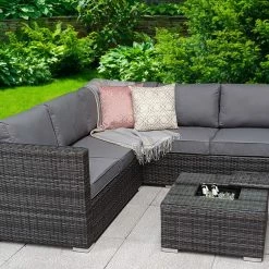 Baths Signature Weave Georgia Corner Sofa With Ice Bucket Set