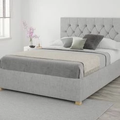 Better Bed Company Better Finchen Storm Grey Ottoman Bed Beds