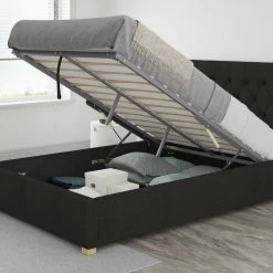 Better Bed Company Better Finchen Dark Charcoal Ottoman Bed