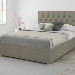Better Bed Company Better Finchen Warm Grey Ottoman Bed