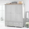 Mark Harris Furniture Sandringham Oak And Grey Triple Wardrobe Baths