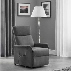 Julian Bowen Helena Rise And Recliner Charcoal Fabric