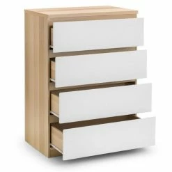 Julian Bowen Jupiter 4 Drawer Chest White And Oak Baths