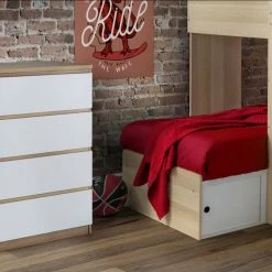 Julian Bowen Jupiter 4 Drawer Chest White And Oak Baths