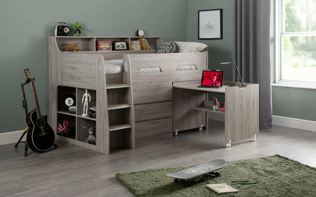 Beds Julian Bowen Jupiter Mid Sleeper Bed Grey Oak