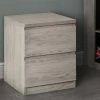 Julian Bowen Jupiter 2 Draw Bed Side Table Grey Oak Baths