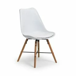 Julian Bowen Kari Dining Chair In White And Oak Baths