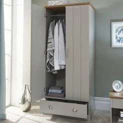 GFW Kendal 2 Door 1 Drawer Wardrobe