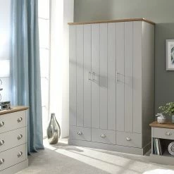 GFW Kendal 3 Door 3 Drawer Wardrobe GFW Furniture