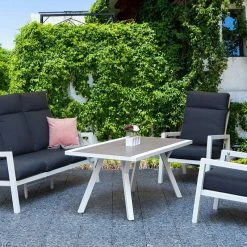 Baths Signature Weave Kimmie 5 Seat High Back Sofa Dining