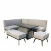 Signature Weave Kimmie Fabric Sofa Dining With Gas Lift Table