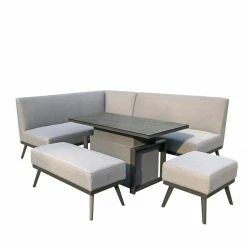 Signature Weave Kimmie Fabric Sofa Dining With Gas Lift Table