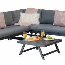 Signature Weave Kimmie Corner With Adjustable Head Rest Grey And Black Baths