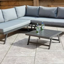 Signature Weave Kimmie Corner With Adjustable Head Rest Grey And Black Baths