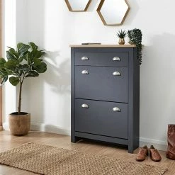 GFW Furniture GFW Lancaster 2 Door 1 Drawer Shoe Cabinet