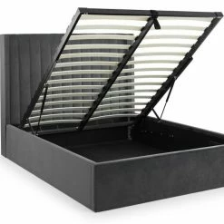 Beds Julian Bowen Langham Scalloped Headboard Storage Bed Grey