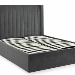 Beds Julian Bowen Langham Scalloped Headboard Storage Bed Grey