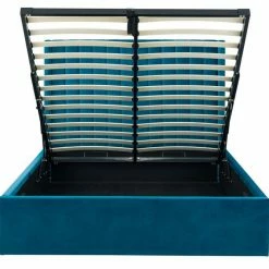 Julian Bowen Langham Scalloped Headboard Storage Bed Teal